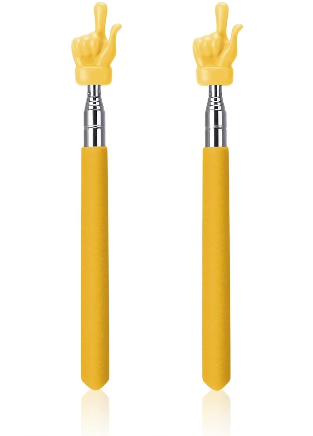 Teacher Pointer Sticks Finger,Pointer for Classroom,Telescoping Hand Pointer, Retractable Classroom Pointer Fingers for Elementary School Kindergarten Teacher,Classroom Supplies (2 PCS, Yellow)