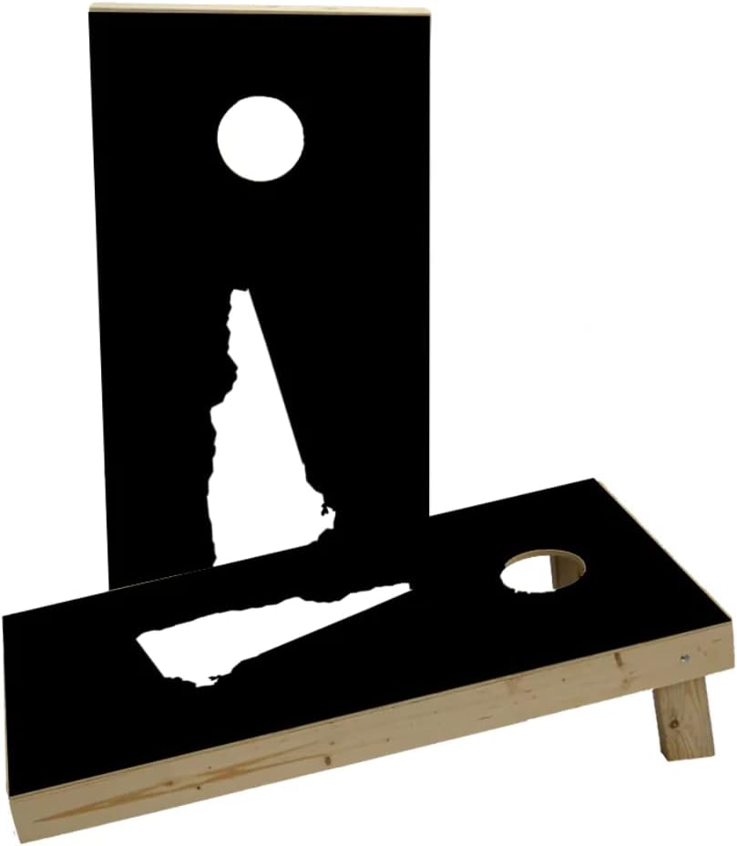 Black New Hampshire Theme Custom Cornhole Board Game Set