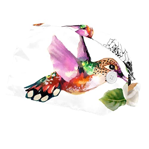 Casquette pour hommes femmes colibris fleurs florales - Chapeaux de travail lavables