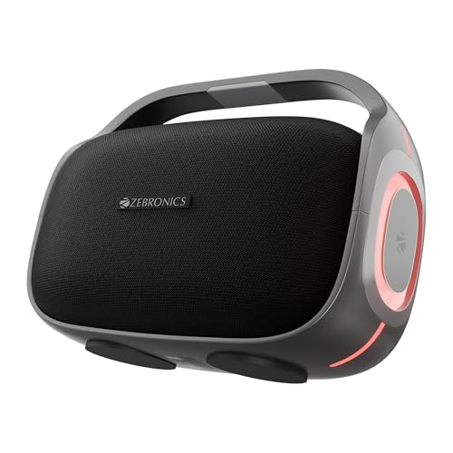 Zebronics 2026 Launch 60W Bluetooth Speaker, Upto 6Hrs Playback, Dual 78mm Drivers, Dual Passive Radiators, Multicolor LED Light, TWS, BT v5.3, USB, AUX, Type-C...
