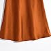 Modegal Women's Satin High Waist Hidden Elasticized Waistband Flared Casual A Line Midi Skirt (Caramel, X-Large)