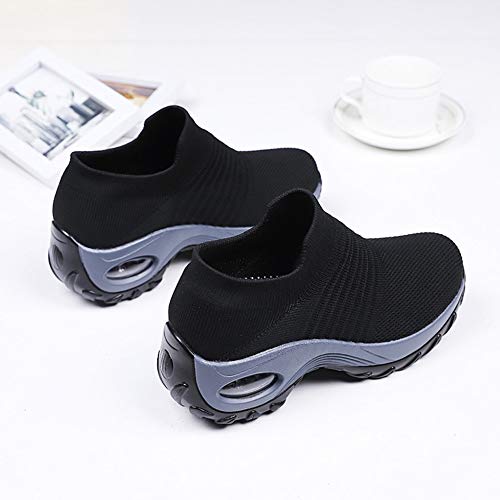 Image of Women's Walking Shoes Sock Sneakers - Mesh Slip On Air Cushion Lady Girls Modern Jazz Dance Easy Shoes Platform Loafers