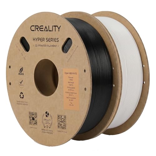 Image of Creality ABS Filament 1.75mm 1KG, High-Speed 3D Printer ABS Filament Up to 350mm /s,Odorless Non-Toxic and Without Stringing or Clogging, Fit Most FDM 3D Printers, Black & White