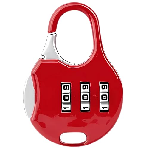 Cadeado com Senha 3 Dígitos – Proteção Armários Malas Maletas – Antifurto Compacto Seguro Durável (Vermelho)
