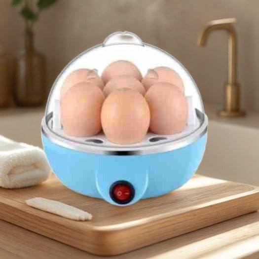 Image of Egg Boiler Instant Egg Boiler for Steaming, Poacher Single Layer Egg Electric Automatic Off Boil upto 7 Eggs Automatic Off Egg Poacher for Steaming, Cooking, Boiling and Frying (Multi Color)