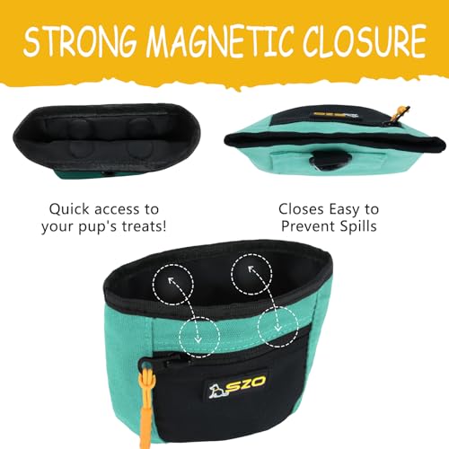 Szo Dog Treat Pouch with Pet Training Clicker Dog Training Treat Pouch with Waist Belt Clip Magnetic Closure Handsfree Training  Blackgreen  Cucciolini Doodles Szo dog treat pouch with pet training clicker dog training treat pouch with waist belt clip magnetic closure hands free training  blackgreen   cucciolini doodles