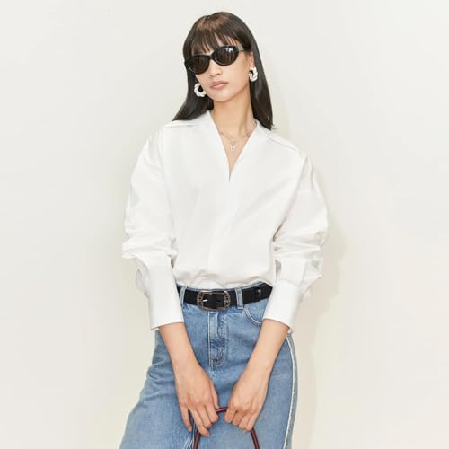 Image of Women's Fashion Classic Metal Buckle Leather Belt with Jeans Dress