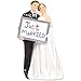 Juvale Wedding Cake Toppers - Bride Groom Cake Topper Figurines Holding Just Married Board - Fun Cake Topper for Wedding, Decorations, and Gifts - 3.3 x 5.8 x 2.25 Inches