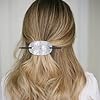 NICENEEDED 4 PCS Leather Hair Barrette, Oval Shape... #2