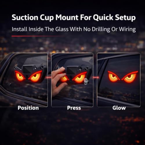 Image of BKN Wireless Triangle Window Light Energy Efficient Solar Devil Eye Light for Night Driving, Solar Devil Eye Motors Car's | Parts & Accessories | Car & Truck Parts | Car Window Decoration
