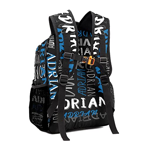 Personalized School Backpack with Name Text Polyester Elementary Customize Book Bag for Kids Boys Girls Custom Bookbag, Waterproof, Fashion, Adjustable Shoulder Straps, 1 Pack3