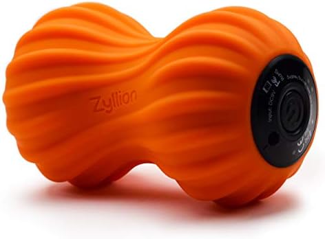 Zyllion Vibrating Peanut Massage Ball – Rechargeable Muscle Roller for Trigger Point Therapy, Deep Tissue Massage, Myofascial Release and Sports Recovery (Orange)