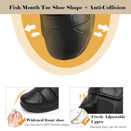 bumuam Diabetic Slippers for Women Extra Wide, Lymphedema Shoes, Edema Shoes for Swollen Feet, Indoor and Outdoor Diabetic Slippers for Women3