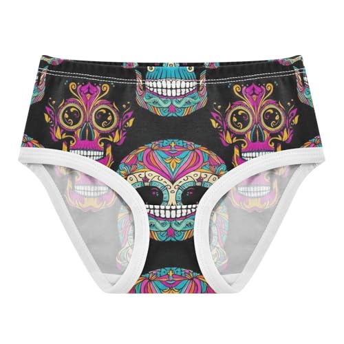 Skulls Paisley Floral Black Little Girl Panties Girls Underwear Toddlers Cotton Colorful Briefs Kids Undies 2t