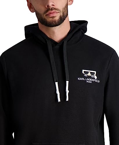 KARL LAGERFELD mens Reverse French Terry Hoodie With Kocktail3