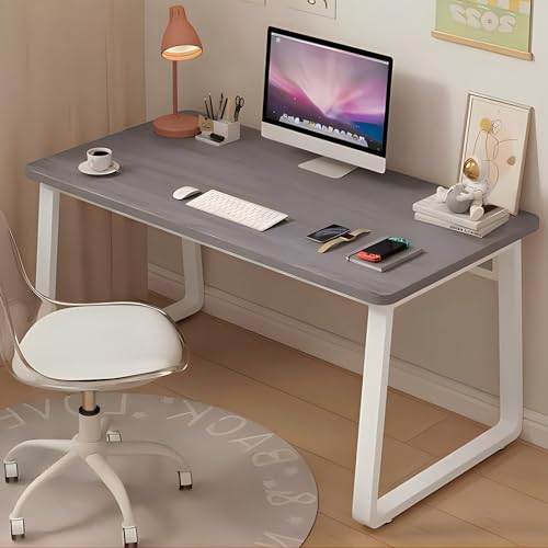 Escritorio de computadora moderno de madera maciza, escritorio grande para oficina, mesa de estudio, estación de trabajo de escritura, mesa industrial para computadora portátil con patas de metal en