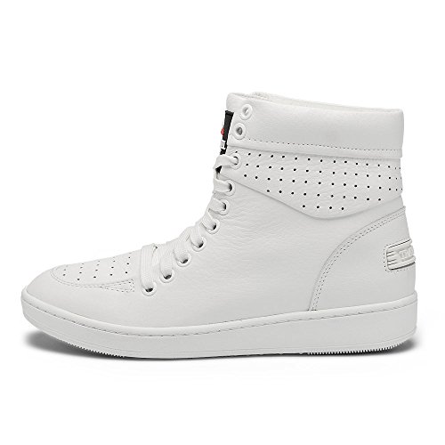 Image of TRAVEL FOX Unisex 900 Nappa Leather Round Toe Lace-Up High-Top Sneakers