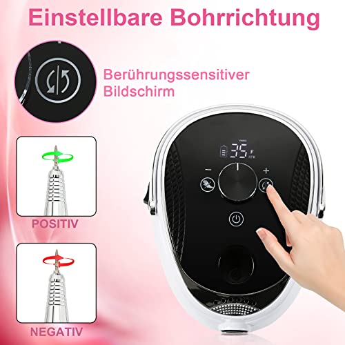 Yakimz Elektrische Nagelfräser für Gelnägel, 35000 U/Min Elektrische Nagelfeile Set, Wiederaufladbare, LED-Anzeige… – Bild 5