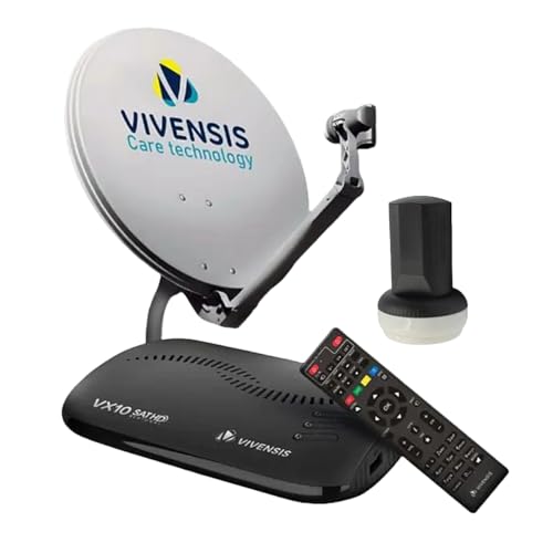 kit Receptor Digital SatHd VX10 Vivensis + Antena KU 60 cm