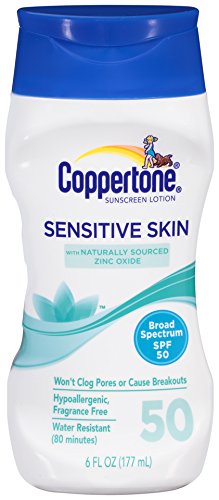 Coppertone Sensitive Skin SPF 50 Lotion, 6 Fluid Ounce