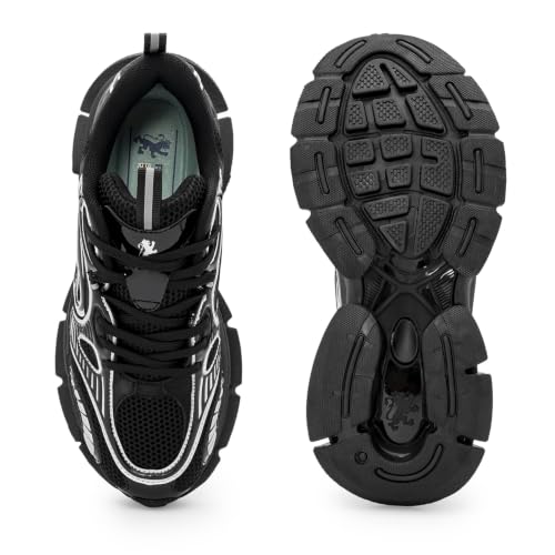 Image of Red Tape Women's Sneakers Grey Black Mesh Pu Round Toe Lace-Up