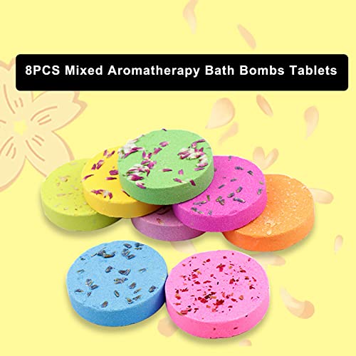 mewmewcat Comprimido de bombas de banho,8 PCS Aromaterapia Mista 30g Mini Banho Bombas Comprimidos F