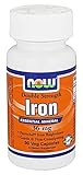 NOW Supplements, Iron 36 mg, Double Strength, Non-Constipating*, Essential Mineral, 90 Veg Capsules