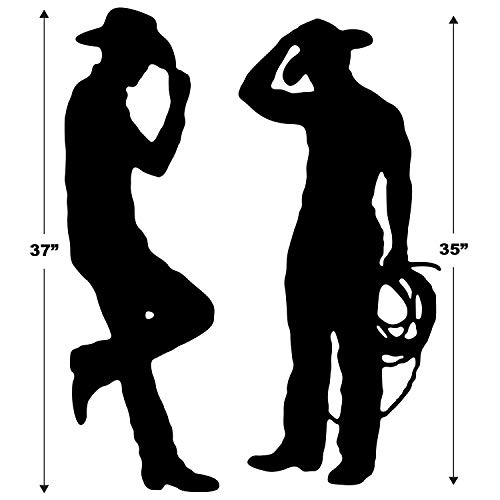 Beistle Western Cowboy Paper Silhouettes Decor-2Pc, 35 And 37 Inches, Black #TOP1