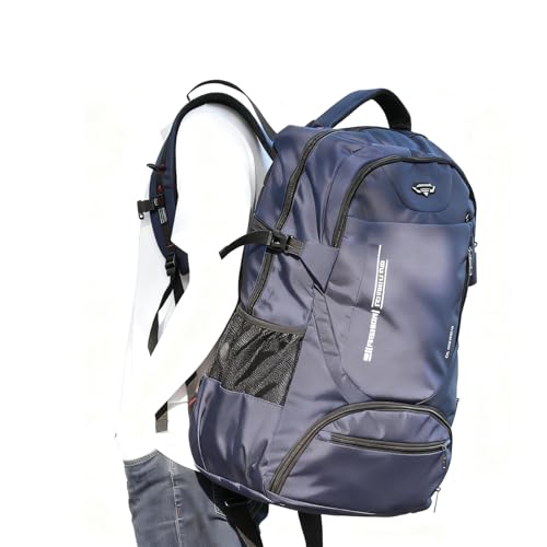 Mochila de viaje 80L grande resistente al agua azul miniatura 1