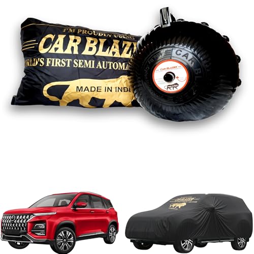 Image of CARBLAZER Portable & Semi-Automatic Full Body Car Covers - Heavy Duty Device | Dust Proof | UV Safe | Water Resistant | Anti-Theft & Scratch Proof Covers, Compatible for MG Hector Plus