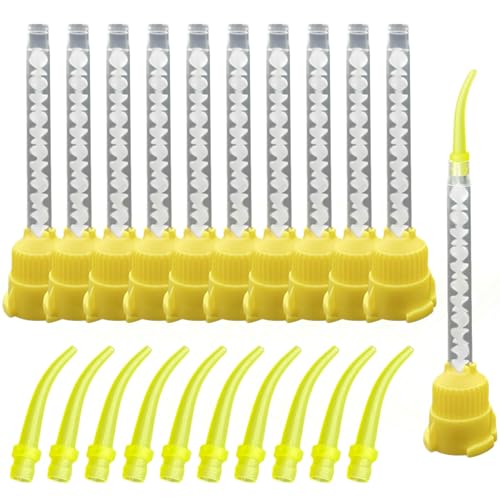 Dental Mixing Yellow Tips and Intra Oral Tips for Dental Mixing Set 1:1-100Pcs