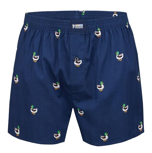 Happy Shorts Calzoncillos tipo bóxer americano para hombre, diseño de pato, Pato - Pato, XL