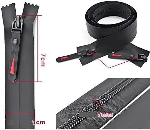 Zipper,Metal Zipper,Closed End Zip,Coil Zippers,1pcs 5# Black Invisible Zipper, 60cm-120cm Nylon Zipper, DIY Outdoor Sports Jacket Down (Color : Double Open Tail 90cm)