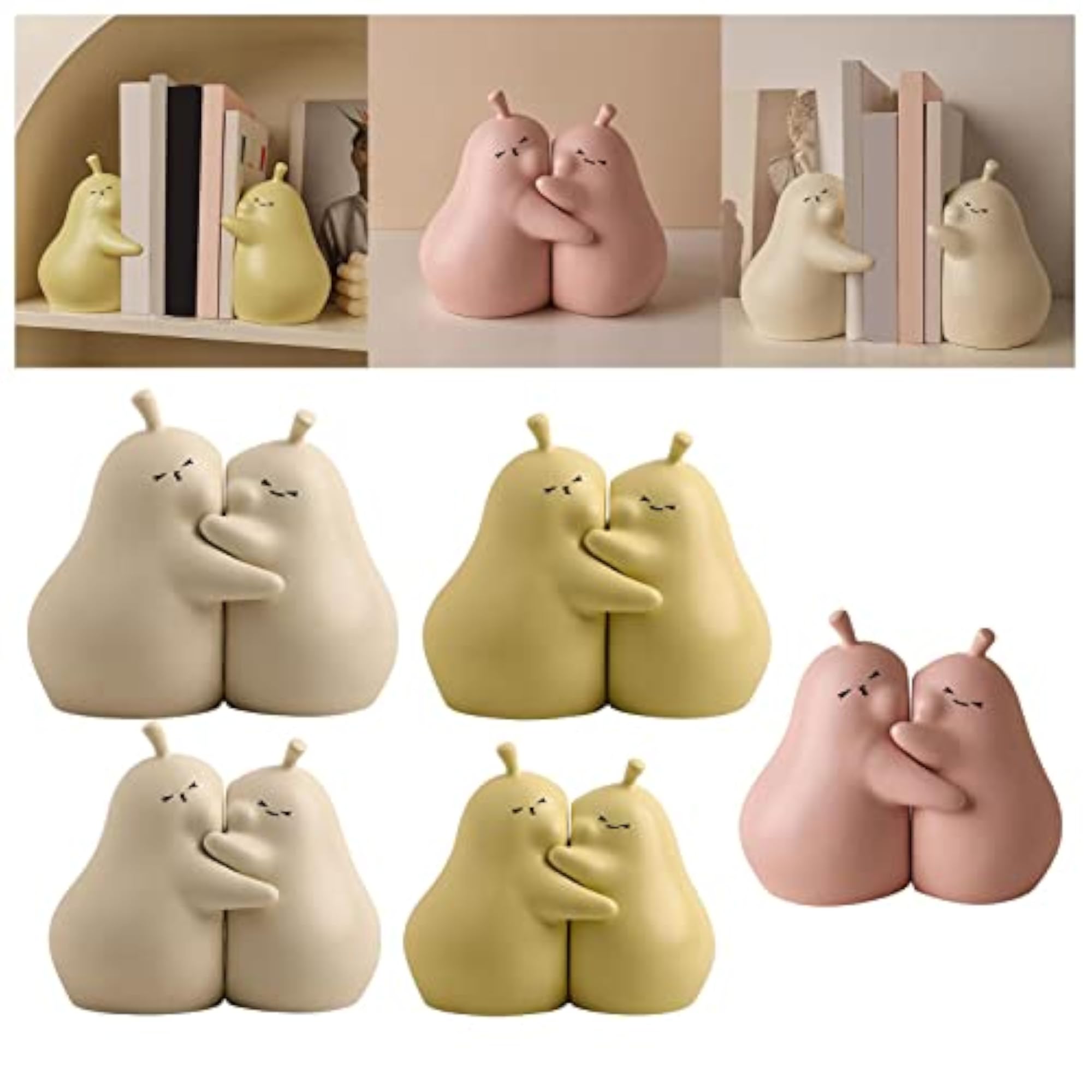 Hugging Pear Book Stand Ceramic Bookend