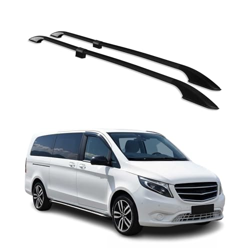 Barres de toit Vito W447 W639 L3 en aluminium noir aérodynamique