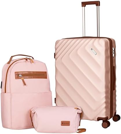 3 piece Luggage Set Expandable Suitcase 22x14x9 Airline Approved ...