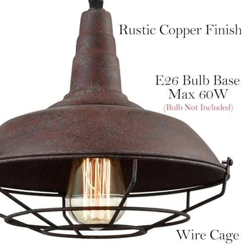 Image of DAYCENT Industrial Plug-in Pendant Light Fixtures Copper Finish