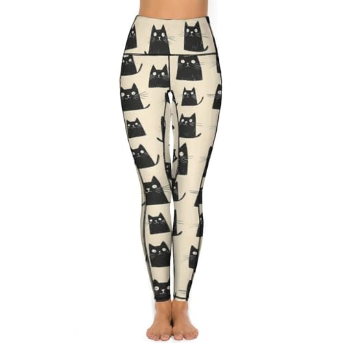 Legging d'entraînement avec poches : confort stretch chat noir