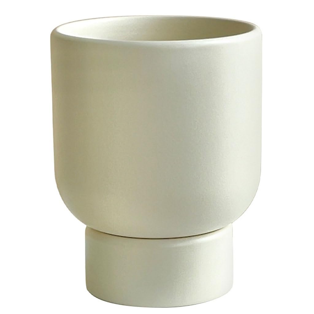 GELASIGE Flower Pots Nordic Modern Simple Flower Pots, Ceramic Balcony Flower Pots, Green Plant Pots, Simple Creative Flower Pot Containers Outdoor Flower Pots(A)