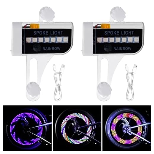 2 Tire Rechargeable LED Bike Wheel Lights,30 Patterns Waterproof Bicycle Spoke Lights,Cycling Tire Lights for Night Riding,Cycling Decoration Safety Warning Tire Strip Light for Kids Adults(Pack of 2)