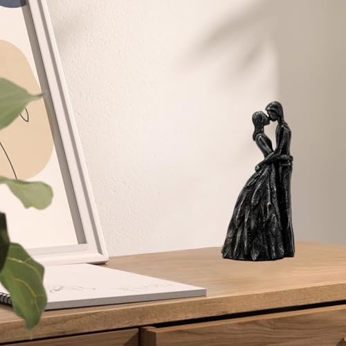 Estatua Decorativa para Aniversario Pareja en Resina Negra miniatura 4