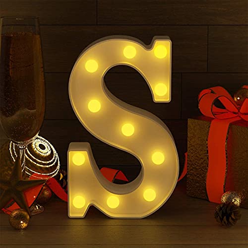 Image of Marquee S Alphabet Shaped LED Light Lamp for Decoration Decore Walls Hanging Birthday Party Wedding (S)