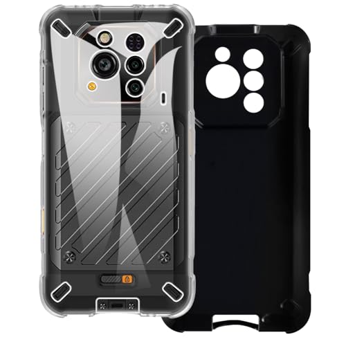 UOGNADGD 2-Pack TPU Case Compatible with Ulefone RugOne Xever 7 Pro Phone Cover - Shockproof Flexible Protective Accessories with Precise Cutouts (Clear+Black)