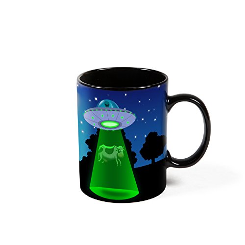BigMouth Inc Color Changing UFO Mystery Mug, Holds 16oz, Ceramic Cup for Coffee and Tea with Handle, Funny Novelty Cup