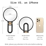 30x Magnifying Mirror, Travel Hand Mirrors with Handle - Double Side Handheld Mirror with 1X 30X Magnification & Adjustable Handle/Stand, Hand Held Foldable Travel Mirror for Makeup(Black) - Image 5