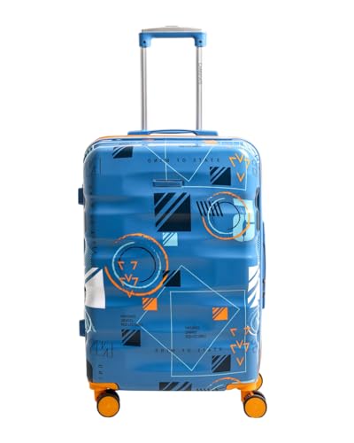 Image of Trolley Bag Large Size Blue | Polycarbonate Suitcase for Travel | Hard Luggage with 360 Spinner Wheels & Secure Lock, Antitheft Zipper, Dual Cover Interior Manchester