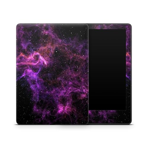 ZOOMHITSKINS Glitter Kindle Skin Compatible with Kindle Paperwhite Gen 11 (2021), Astral Plum Space Galaxy Nebula Cosmos Universe Purple, Easy Bubble-Free 3M Vinyl Decal, Made in The USA