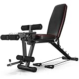 LJBOZ Ajustables Banco de Musculacion Plegable Inclinación, Sentarse Banco portátil, Banco Banco Inclinado, Bancos de Musculación con Extensión de Piernas Y Curl de Piernas