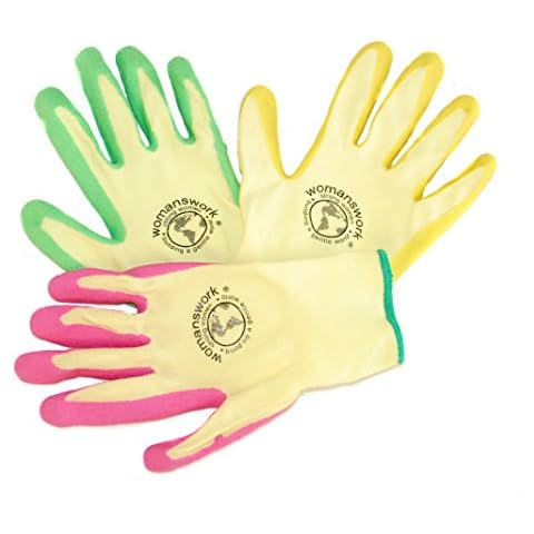 Womanswork 440 "Weeder" Garden Gloves, Ultra Touch, Latex Coated, Pack of 3 Pairs (Medium) Cover