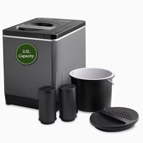 Food Cycler FC-30 - Compact Home Food Processor and Recycler - Kitchen Countertop Compost Alternative - Electric Food Waste Disposer - Odorless Food Waste Bin - 2.5L Bucket Capacity